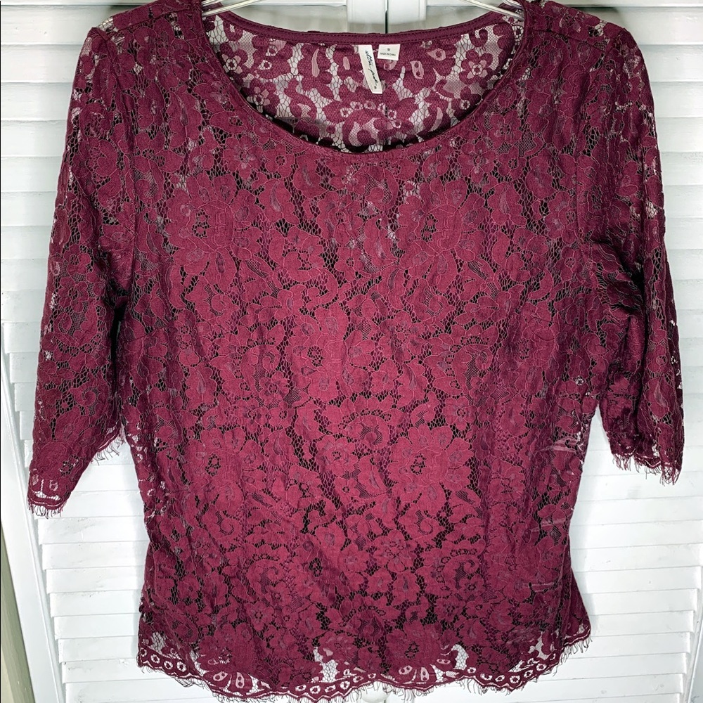 Burgundy lace top